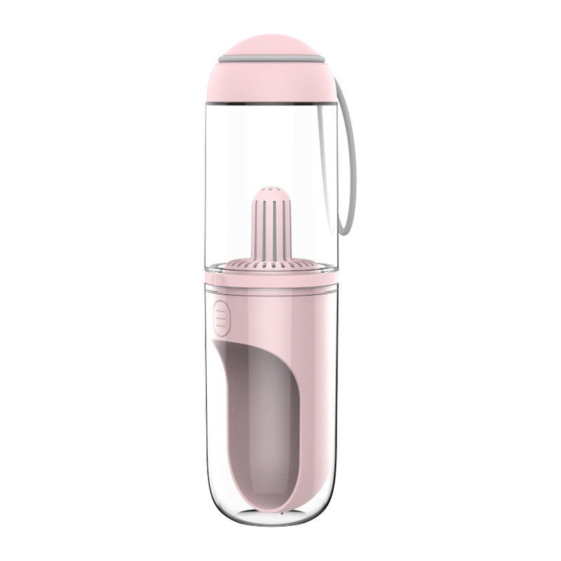 HKM-801043 Pet Travel Water Bottle for Cats and Dogs - 330ML Outdoor Cup with Filter, Made of ABS, PC, and Silicone, 60°C Temperature Resistant