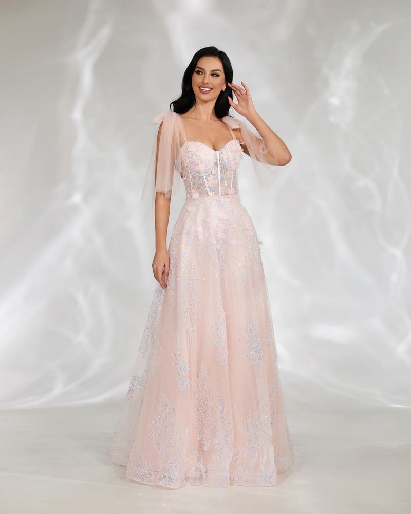 HKM-400467 Elegant Pink Evening Dress for Women - Stunning EZ25133 Design