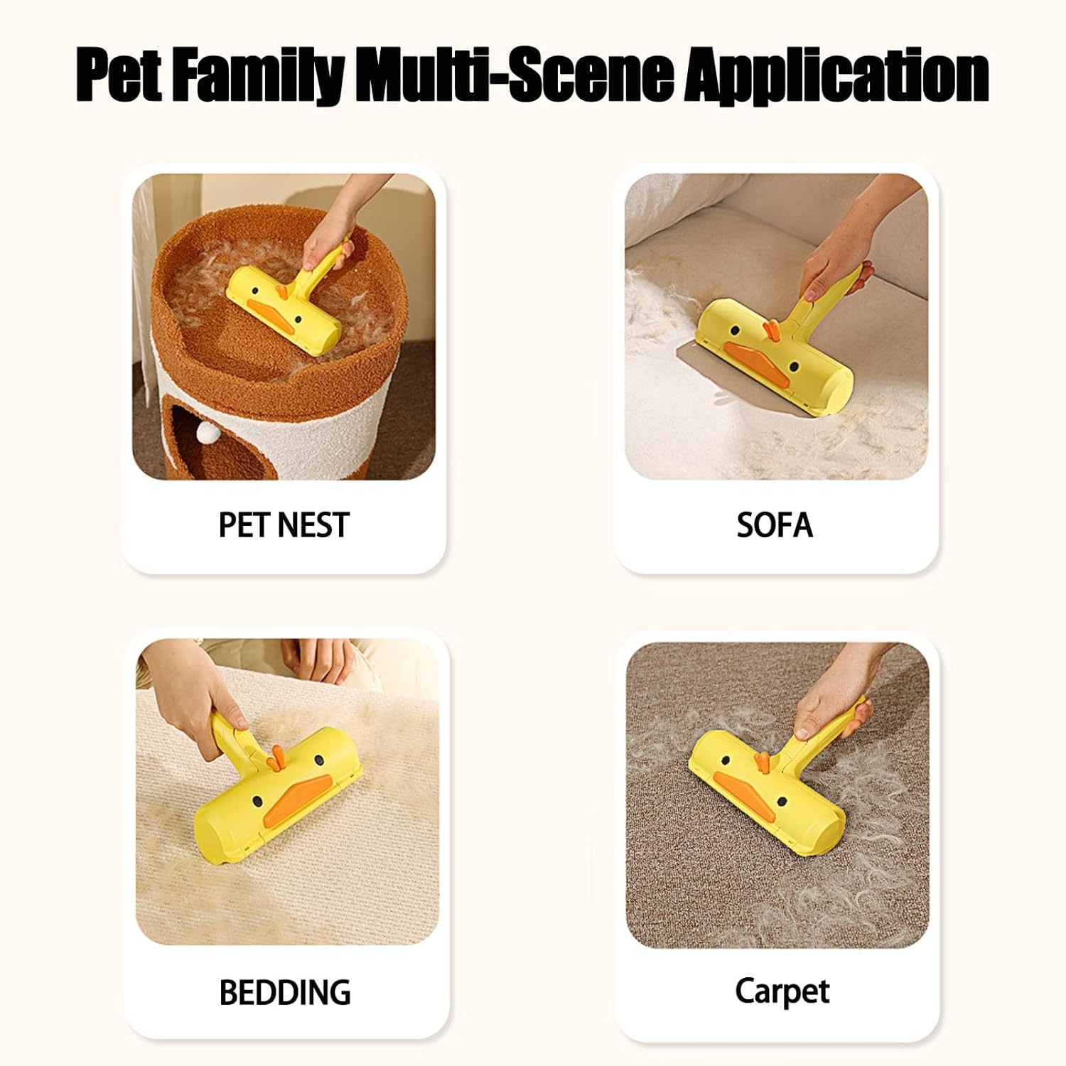 HKM-181651 Reusable Pet Hair Remover for Furniture, Bedding, and Car - Multi-Surface Lint Roller and Two-Way Fur Cleaning Tool