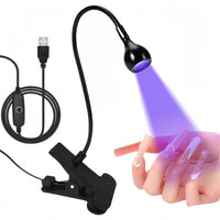 HKM-501011 Adjustable Gooseneck UV Nail Lamp with USB Clip for Efficient Nail Polish Curing