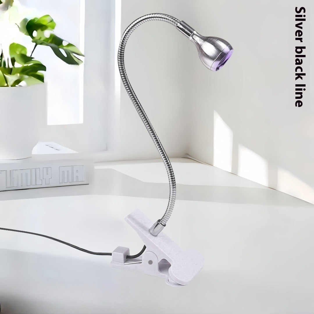 HKM-501011 Adjustable Gooseneck UV Nail Lamp with USB Clip for Efficient Nail Polish Curing