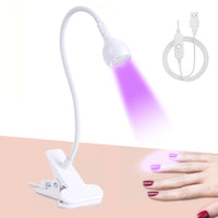 HKM-501011 Adjustable Gooseneck UV Nail Lamp with USB Clip for Efficient Nail Polish Curing
