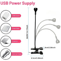 HKM-501011 Adjustable Gooseneck UV Nail Lamp with USB Clip for Efficient Nail Polish Curing
