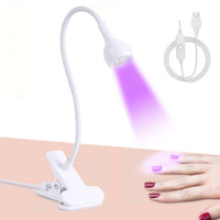 HKM-501011 Adjustable Gooseneck UV Nail Lamp with USB Clip for Efficient Nail Polish Curing