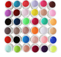 HKM-532627 Solid Color UV Nail Polish with Color Glue - 36 Shades of Solid, Glitter, and Sequin Options