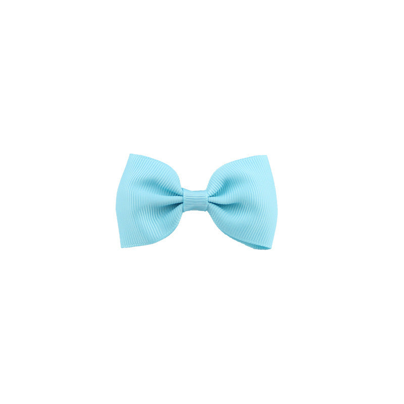 HKM-112339 Colorful Large Bow Tie Hair Clip for Children - Eco-friendly Polyester with Stainless Steel Clip