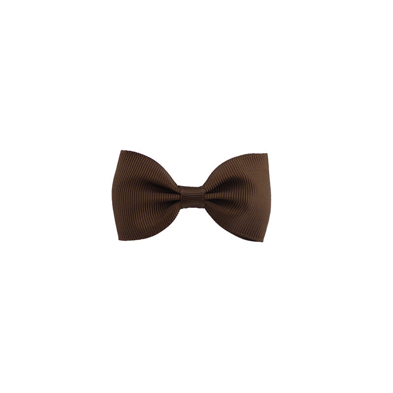 HKM-112339 Colorful Large Bow Tie Hair Clip for Children - Eco-friendly Polyester with Stainless Steel Clip