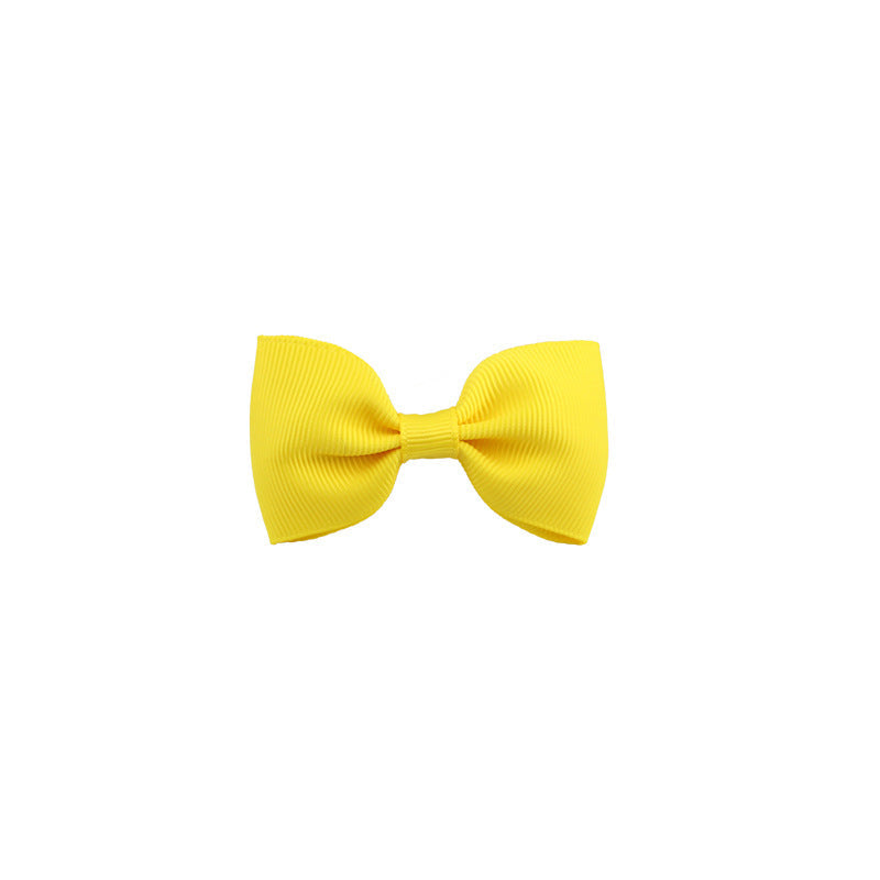 HKM-112339 Colorful Large Bow Tie Hair Clip for Children - Eco-friendly Polyester with Stainless Steel Clip
