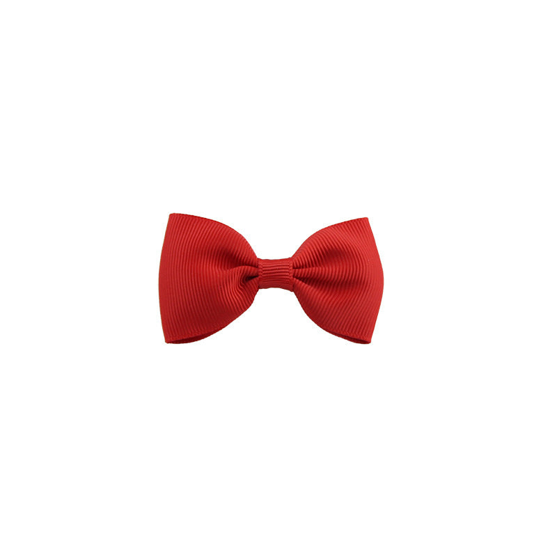 HKM-112339 Colorful Large Bow Tie Hair Clip for Children - Eco-friendly Polyester with Stainless Steel Clip