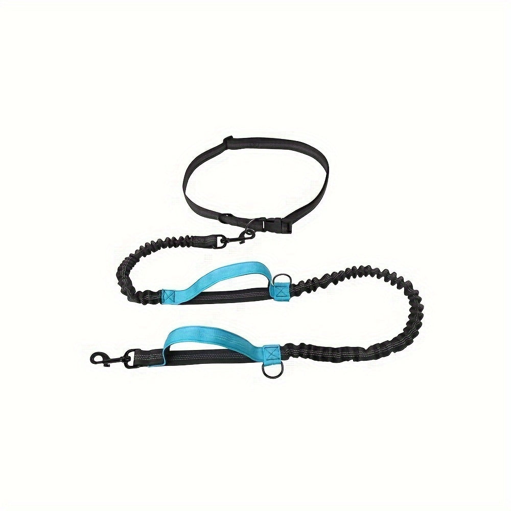HKM-134035 Adjustable Hands-Free Dog Leash with Durable Nylon Waist Belt for Running and Walking