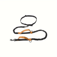 HKM-134035 Adjustable Hands-Free Dog Leash with Durable Nylon Waist Belt for Running and Walking