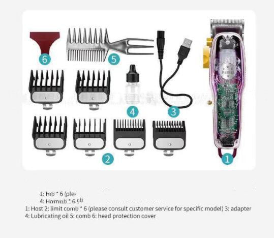 HKM-874387 Transparent Electric Body Clippers with Rechargeable Battery and LCD Display, Waterproof Free, Available in Multiple Colors