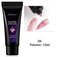 HKM-792467 12-Color Glitter Crystal Nail Extension Glue - 20g Nail Art Tool