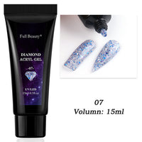 HKM-792467 12-Color Glitter Crystal Nail Extension Glue - 20g Nail Art Tool