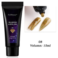 HKM-792467 12-Color Glitter Crystal Nail Extension Glue - 20g Nail Art Tool