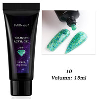 HKM-792467 12-Color Glitter Crystal Nail Extension Glue - 20g Nail Art Tool
