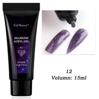 HKM-792467 12-Color Glitter Crystal Nail Extension Glue - 20g Nail Art Tool