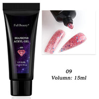 HKM-792467 12-Color Glitter Crystal Nail Extension Glue - 20g Nail Art Tool