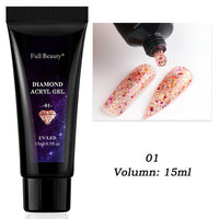 HKM-792467 12-Color Glitter Crystal Nail Extension Glue - 20g Nail Art Tool