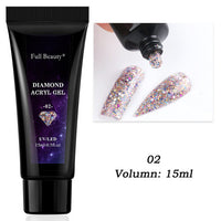HKM-792467 12-Color Glitter Crystal Nail Extension Glue - 20g Nail Art Tool