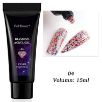 HKM-792467 12-Color Glitter Crystal Nail Extension Glue - 20g Nail Art Tool