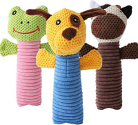 HKM-375251 Durable Squeaky Plush Dog Chew Toy for Small, Medium, and Large Breeds - Dental Cleaning and Massage Aid