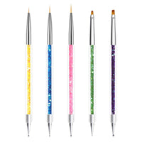 HKM-824083 Crystal Silica Gel Dot Drill Paint Pen Set - 15 Portable Brushes with Wooden Handles