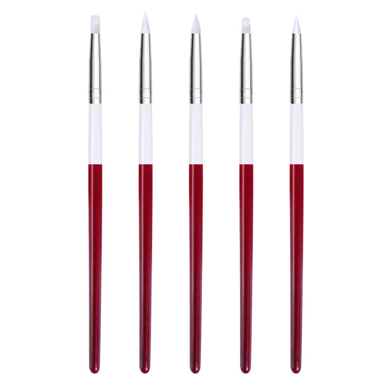HKM-824083 Crystal Silica Gel Dot Drill Paint Pen Set - 15 Portable Brushes with Wooden Handles