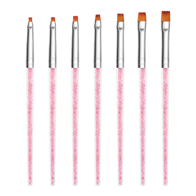 HKM-824083 Crystal Silica Gel Dot Drill Paint Pen Set - 15 Portable Brushes with Wooden Handles
