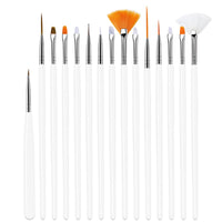 HKM-824083 Crystal Silica Gel Dot Drill Paint Pen Set - 15 Portable Brushes with Wooden Handles