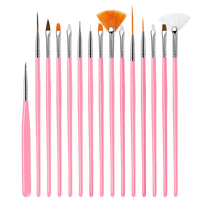 HKM-824083 Crystal Silica Gel Dot Drill Paint Pen Set - 15 Portable Brushes with Wooden Handles