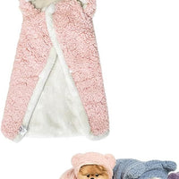 HKM-465043 Polar Fleece Cape Blanket with Hood for Dogs and Cats, Cozy Winter Pet Costume