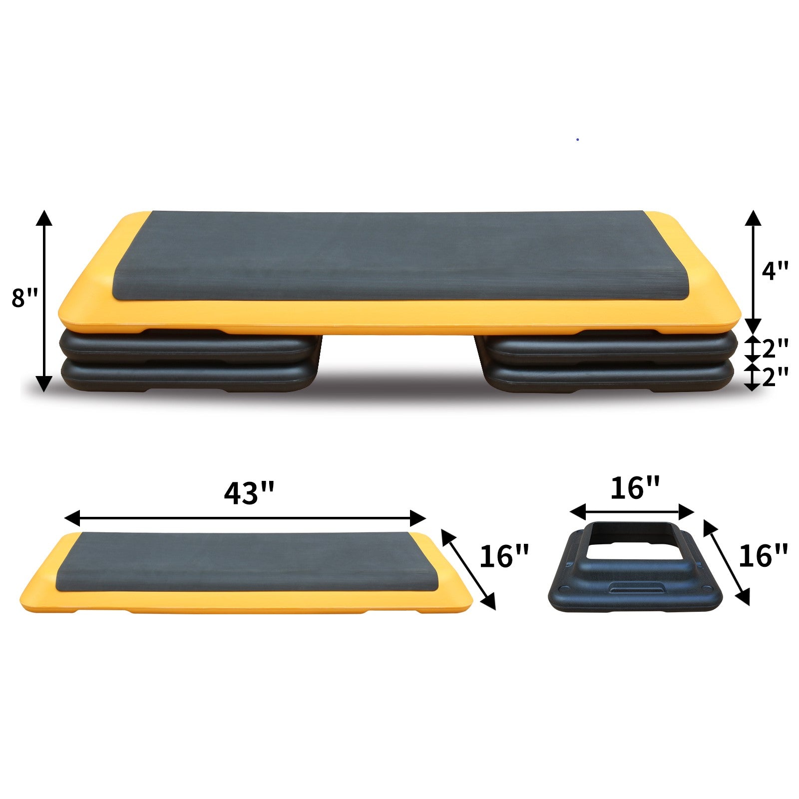 HKM-755795 Adjustable Aerobic Stepper with Four Height Options for Fitness Training and Exercise