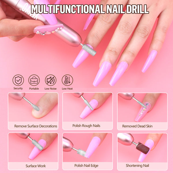 HKM-921235 20-Color Acrylic Nail Dip Kit with UV Light, Drill, Base & Top Coat for DIY Nail Art
