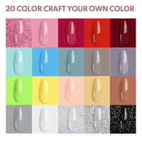 HKM-921235 20-Color Acrylic Nail Dip Kit with UV Light, Drill, Base & Top Coat for DIY Nail Art
