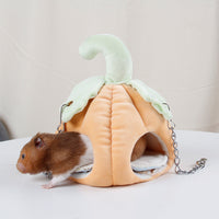 HKM-185043 Cozy Pumpkin Nest for Small Pets - Warm Cotton Sleeping Bag for Hamsters, Bears, and Gliders