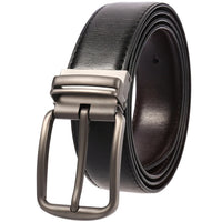 HKM-164499 Genuine Leather Men's Ratchet Belt with Customisable Pin Buckle - Model Ly35-3950-2