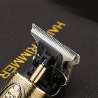 HKM-265811 Vintage Engraving Electric Hair Clipper - 1000mAh Rechargeable, 3-Hour Runtime, Includes Limit Combs & Cleaning Brush