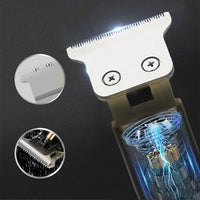HKM-265811 Vintage Engraving Electric Hair Clipper - 1000mAh Rechargeable, 3-Hour Runtime, Includes Limit Combs & Cleaning Brush