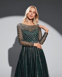 HKM-267091 Elegant Green Formal Evening Dress - EZ25059 Design