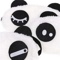 HKM-526803 Eye Makeup Cotton Cover Patch - Soft Cotton Eye Mask with Rubber Band, White & Black, 18x10cm