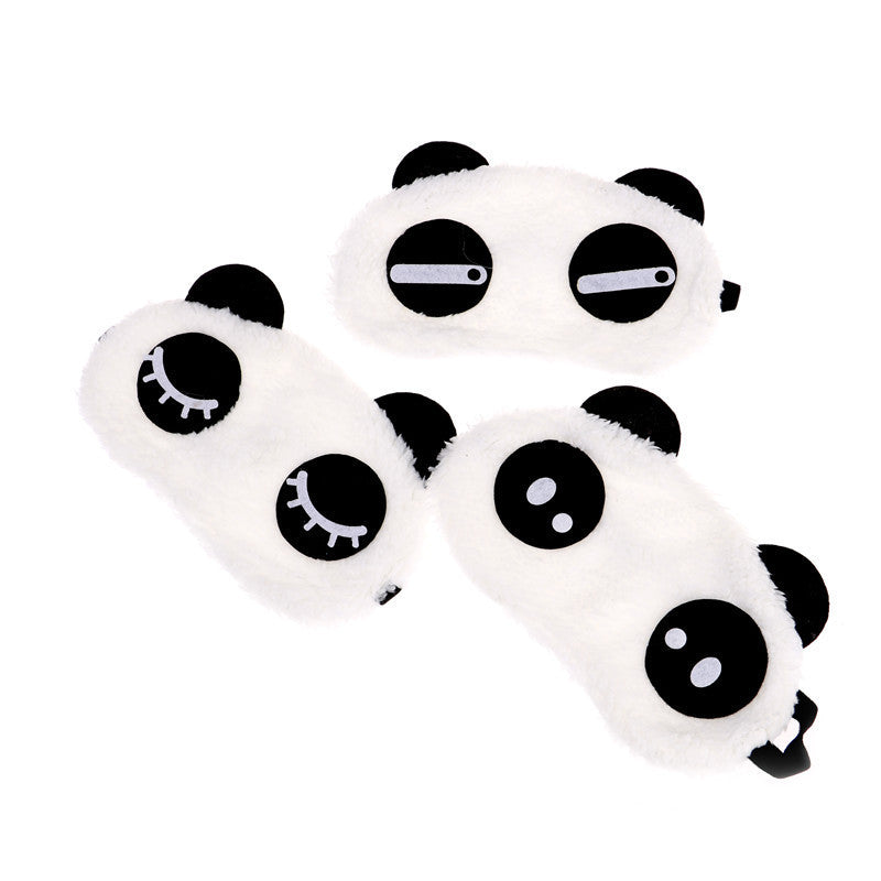 HKM-526803 Eye Makeup Cotton Cover Patch - Soft Cotton Eye Mask with Rubber Band, White & Black, 18x10cm