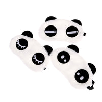 HKM-526803 Eye Makeup Cotton Cover Patch - Soft Cotton Eye Mask with Rubber Band, White & Black, 18x10cm