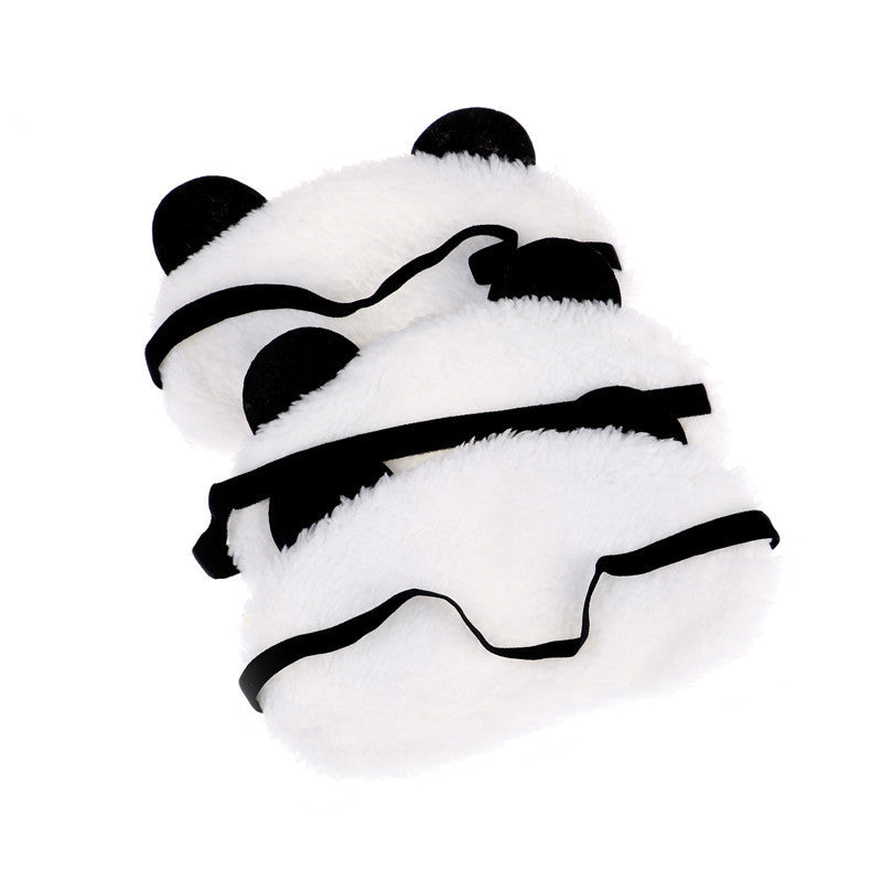HKM-526803 Eye Makeup Cotton Cover Patch - Soft Cotton Eye Mask with Rubber Band, White & Black, 18x10cm