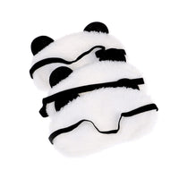 HKM-526803 Eye Makeup Cotton Cover Patch - Soft Cotton Eye Mask with Rubber Band, White & Black, 18x10cm