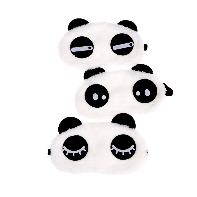 HKM-526803 Eye Makeup Cotton Cover Patch - Soft Cotton Eye Mask with Rubber Band, White & Black, 18x10cm