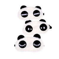 HKM-526803 Eye Makeup Cotton Cover Patch - Soft Cotton Eye Mask with Rubber Band, White & Black, 18x10cm