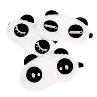 HKM-526803 Eye Makeup Cotton Cover Patch - Soft Cotton Eye Mask with Rubber Band, White & Black, 18x10cm
