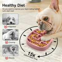 HKM-175187 Slow Feeding Dog and Cat Bowl with Anti-Slip Design - Maze Style Dish for Healthy Eating, Available in Macaron Colors