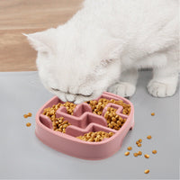 HKM-175187 Slow Feeding Dog and Cat Bowl with Anti-Slip Design - Maze Style Dish for Healthy Eating, Available in Macaron Colors